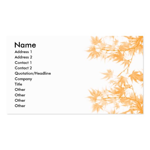 Fall Business Card Templates (front side)