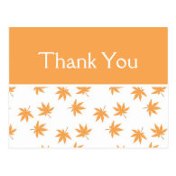 Fall c yellow leaves wedding favor thank you postcards