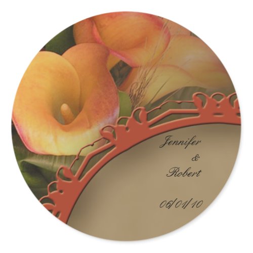 Fall Cala Lily Bouquet Envelope Seal sticker
