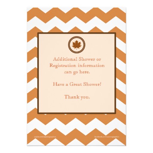 Fall Chevron Pattern Baby Shower Invitation