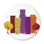 Fall Cityscape Refrigerator Magnets