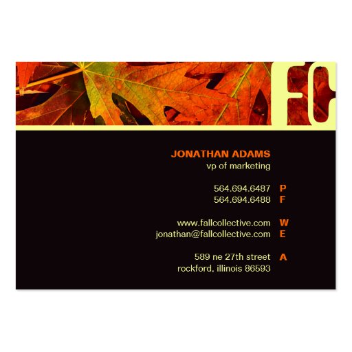 Fall Collective Chubby Business Cards (back side)