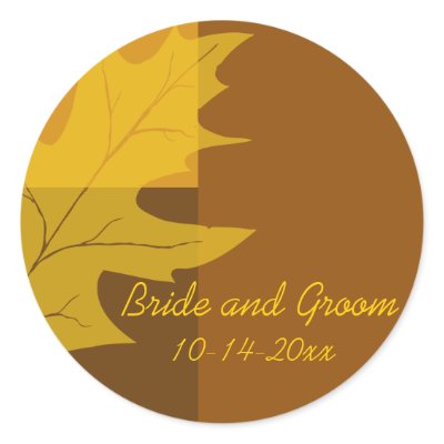 Fall Color Block Wedding Envelope Seals Round Stickers