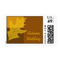Fall Color Block Wedding Postage Stamp