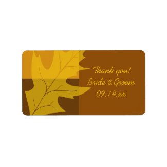 Fall Color Block Wedding Thank You Label