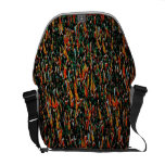 Fall color flames over black. courier bag