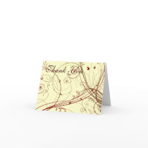 Fall Colors Flourish Thank You Card