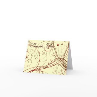 Fall Colors Flourish Thank You card