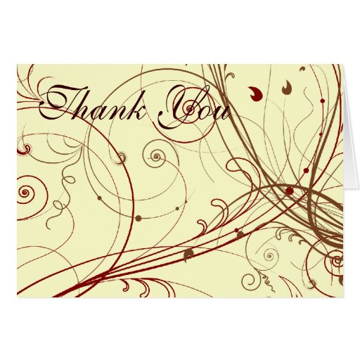 Fall Colors Flourish Thank You Card