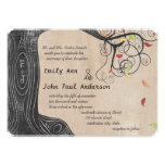 Fall Colors Tree on Brown Paper Wedding Invite