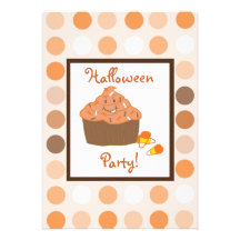Fall Cupcake Halloween Party Invitations