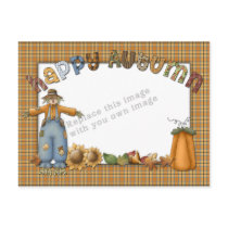 Fall Design Template with Scarecrow and Pumpkins postcards by karanta Fall Design Template with Scarecrow and Pumpkins postcards