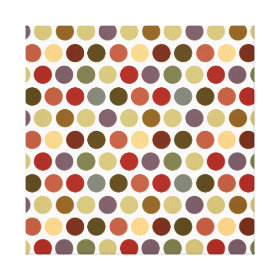 Fall Earth Tones Color Polka Dots Pattern Canvas Print