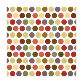Fall Earth Tones Color Polka Dots Pattern Stretched Canvas Print