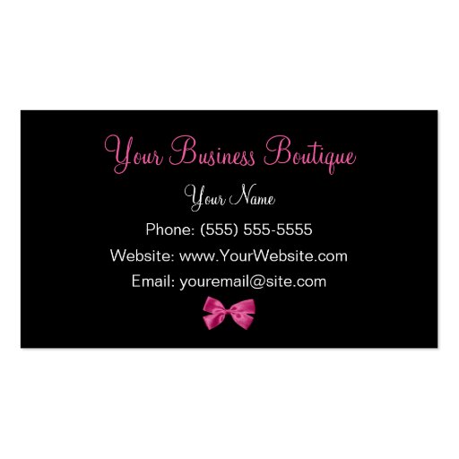 Fall Fashion Leopard Print Vivacious Pink Ribbon Business Card Template (back side)