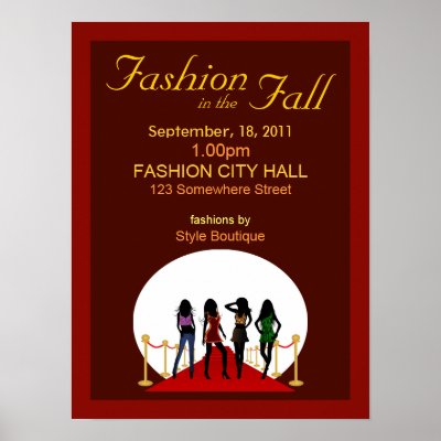 Fall Fashions  Women  on Fall Fashion Show Poster Features The Silhouette Of Four Fashion Girls