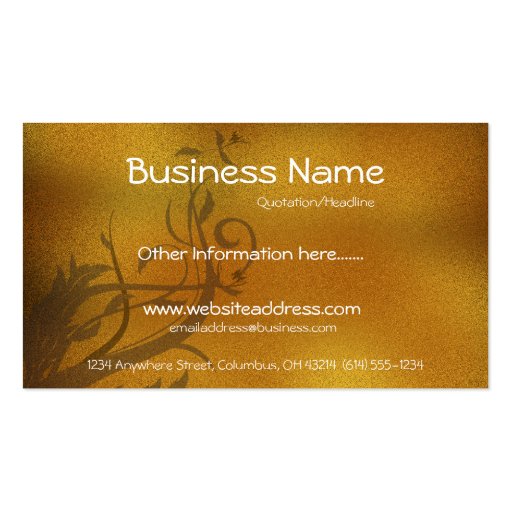 Fall Floral Vines/Leaves Business Card (front side)