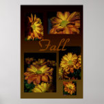 Fall Flower Collage Posters