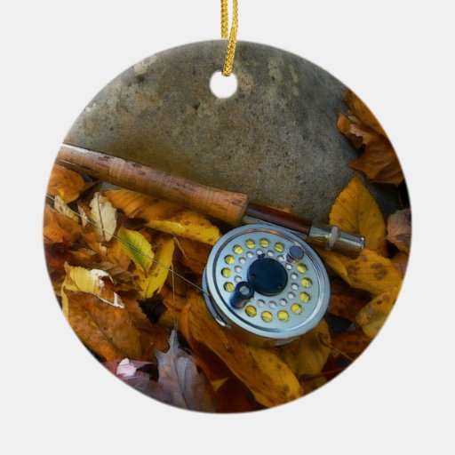fall fly fishing rod christmas tree ornament zazzle fall fly fishing rod christmas tree ornament zazzle