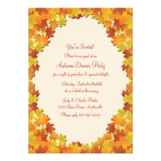 Fall Foliage Oval Invitation