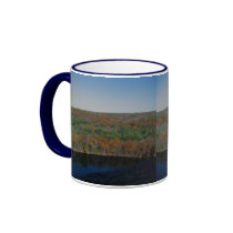 fall foliage over looking a small lake mugs by jaylichtenberger fall foliage over looking a small lake mugs