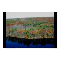 fall foliage over looking a small lake posters by jaylichtenberger fall foliage over looking a small lake posters