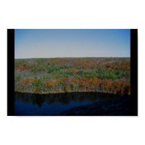 fall foliage over looking a small lake posters by jaylichtenberger fall foliage over looking a small lake posters