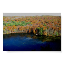 fall foliage over looking a small lake posters by jaylichtenberger fall foliage over looking a small lake posters