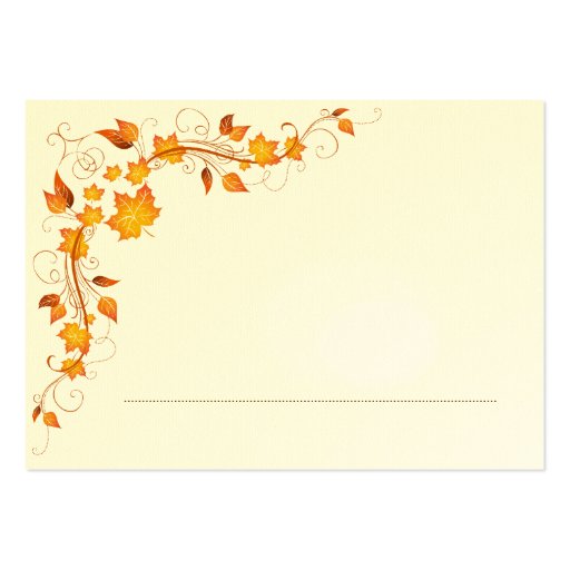 Fall Foliage Wedding Place Card 2 Business Card Templates