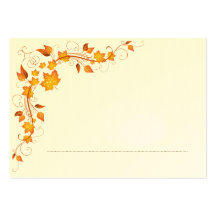 Fall Foliage Wedding Place Card 2 Business Card Templates