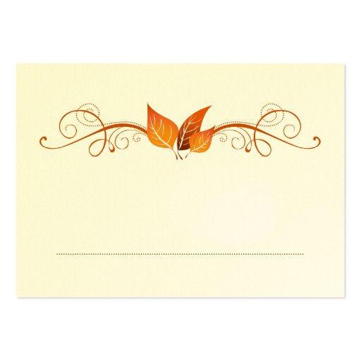 Fall Foliage Wedding Place Card 3 Business Cards (front side)