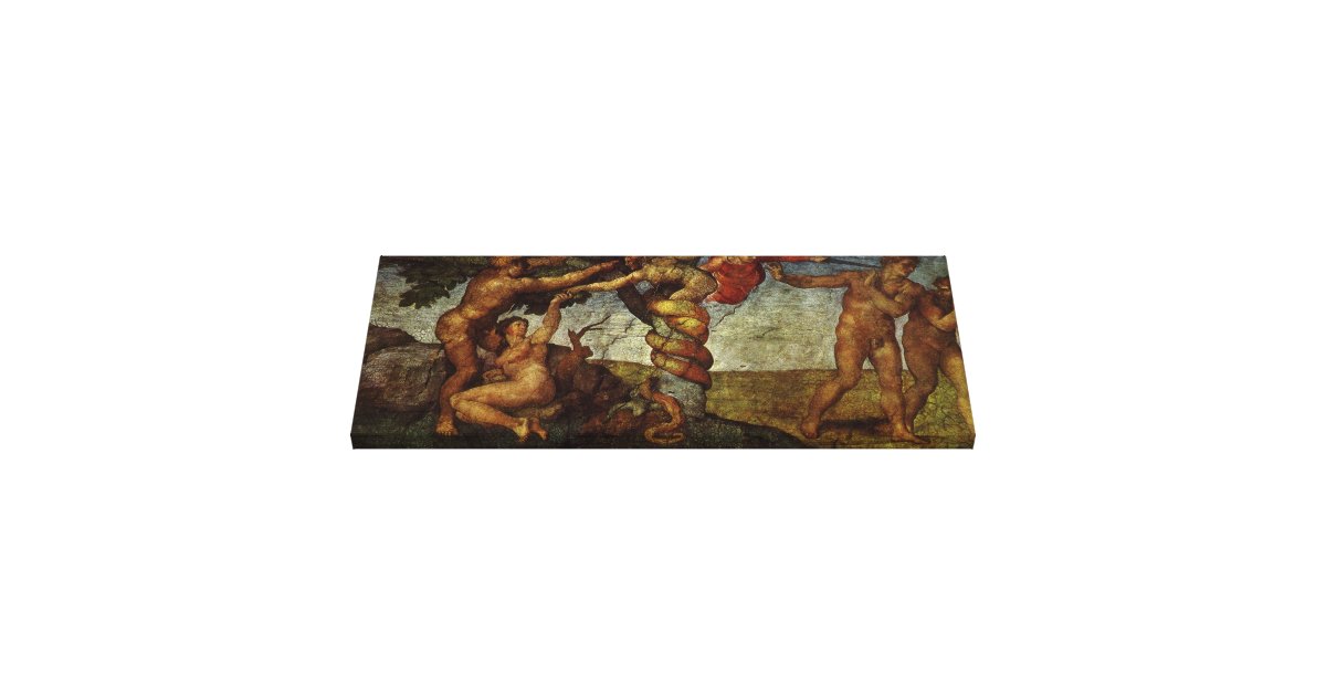 Fall from the Garden of Eden by Michelangelo Canvas Print Zazzle