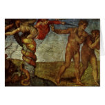 Fall from the Garden of Eden, Fresco, Michelangelo Greeting Card