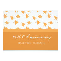 Fall graphic yellow leaves wedding anniversary personalized announcement