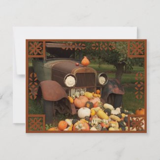 Fall Harvest and Farm Truck Invitation invitation