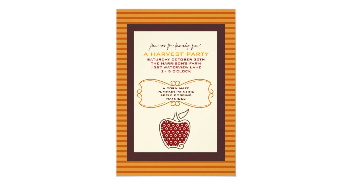 harvest party invitations