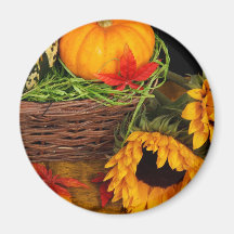 Fall Harvest Sunflowers Fridge Magnet