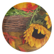 Fall Harvest Sunflowers Plates