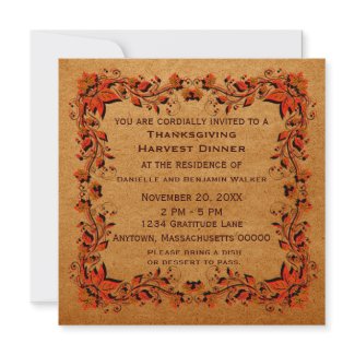 Fall Harvest Thanksgiving Invite invitation