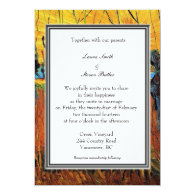 fall,holiday wedding invitation. van Gogh Announcements