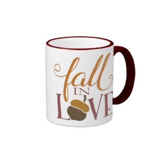Fall in Love | Autumn Acorn Ringer Coffee Mug