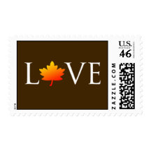 Fall In Love Autumn Wedding Postage Stamp
