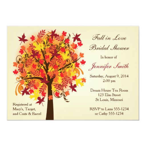 Fall In Love Bridal Shower Personalized Invite (front side)