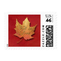 Fall in Love Golden Leaf postage by NJHeart Fall in Love Golden Leaf postage