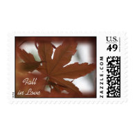 Fall in Love Japanese Maple Wedding Postage Stamp