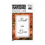 Fall in Love Orange Leaves Wedding Postage
