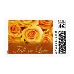 Fall in Love postage stamps golden roses
