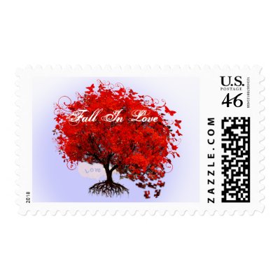 Fall In Love Wedding Postage