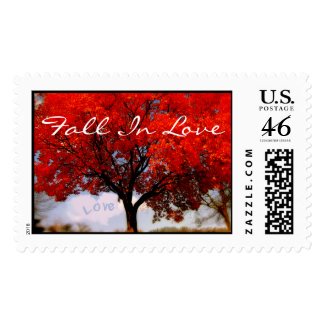 Fall IN Love Wedding Postage stamp
