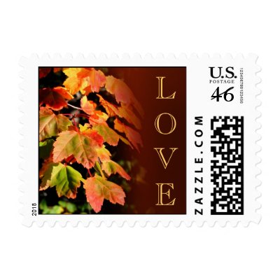 Fall In Love Wedding Postage Stamp